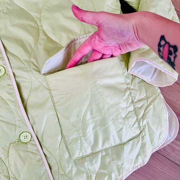 Lime Green Quilted Jacket - Picture 2 of 14